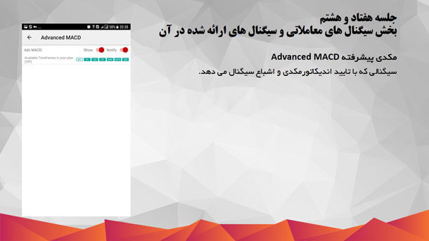 سیگنال های معاملاتی iOS و سیگنال های ارائه شده مکدی پیشرفته Advanced MACD-نرم افزار فارکس برای موبایل-آموزش کامل نرم افزار فارکس